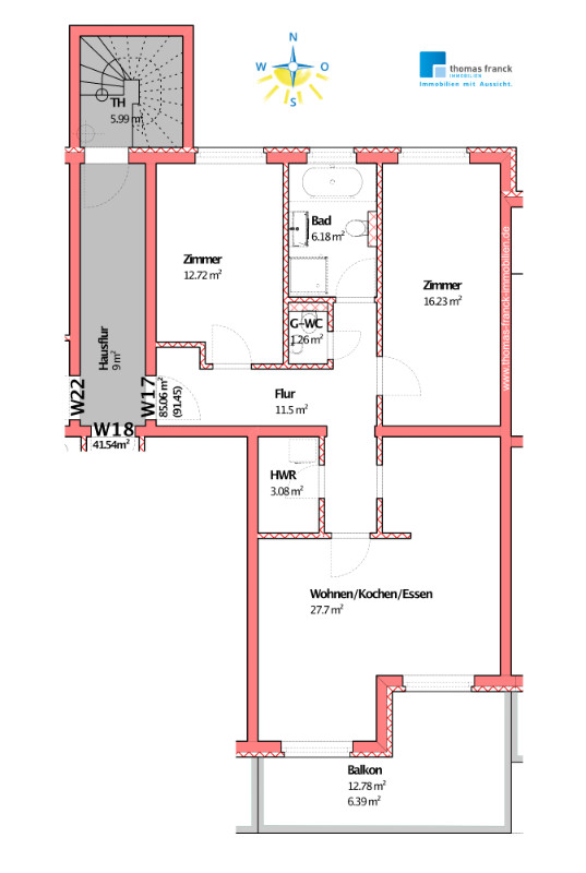 Hinterhaus | Wohnung 17 | 85 m²