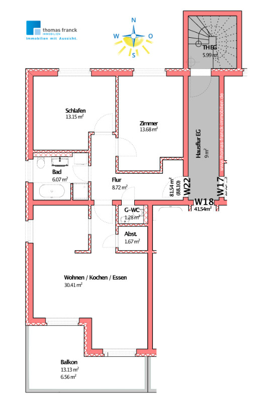 Hinterhaus | Wohnung 22 | 82 m²