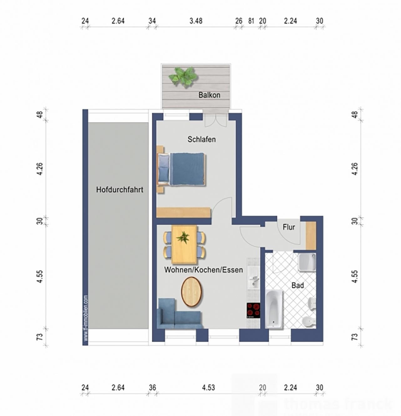 Vorderhaus | Wohnung 01 | 47 m² - VERMIETET