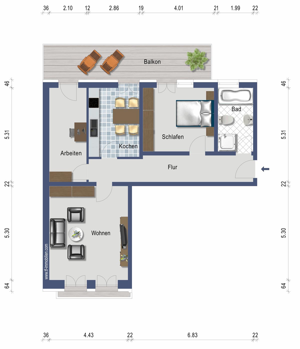 Wohnung 09 | 89 m² - VERMIETET